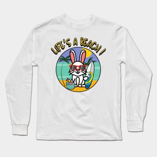 Cute bunny Goes to the beach Long Sleeve T-Shirt